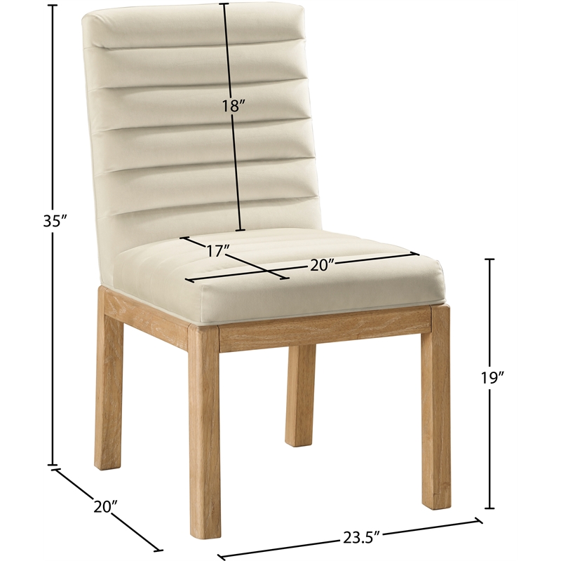 Meridian Furniture Evelyn Cream Velvet Dining Chair