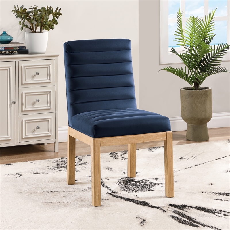 Meridian Furniture Evelyn Navy Velvet Dining Chair
