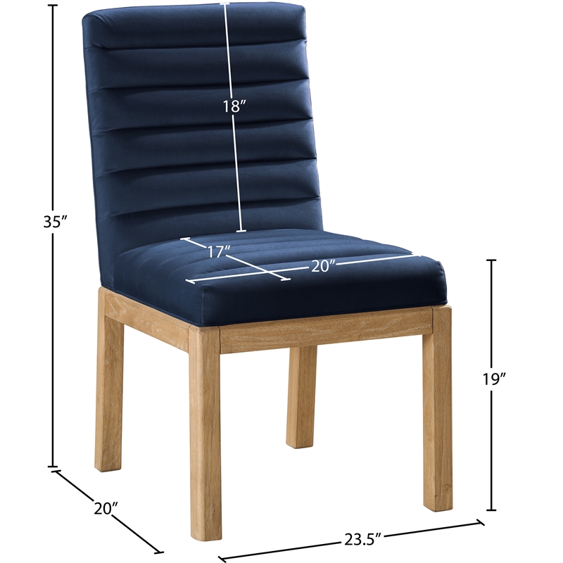 Meridian Furniture Evelyn Navy Velvet Dining Chair