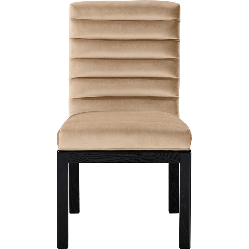 meridian furniture evelyn beige velvet dining chair