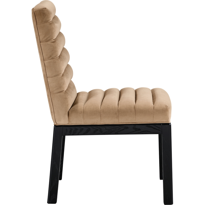 meridian furniture evelyn beige velvet dining chair