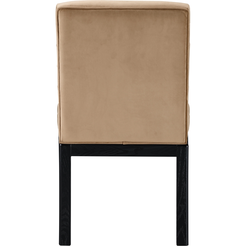 meridian furniture evelyn beige velvet dining chair