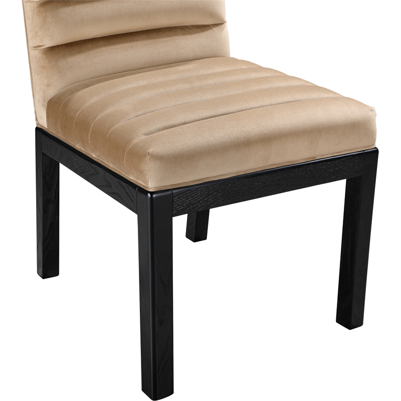 meridian furniture evelyn beige velvet dining chair