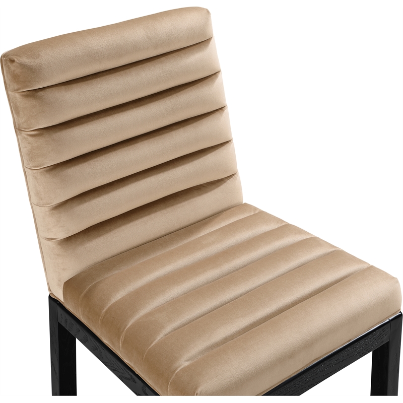 meridian furniture evelyn beige velvet dining chair