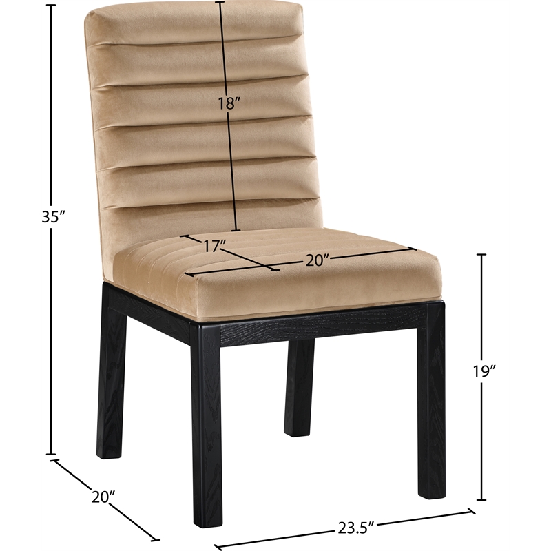 meridian furniture evelyn beige velvet dining chair