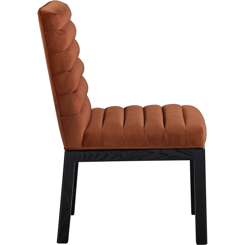 Meridian Furniture Evelyn Cognac Velvet Dining Chair