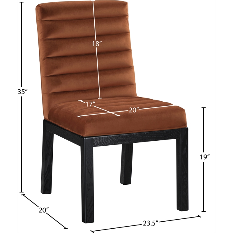 Meridian Furniture Evelyn Cognac Velvet Dining Chair