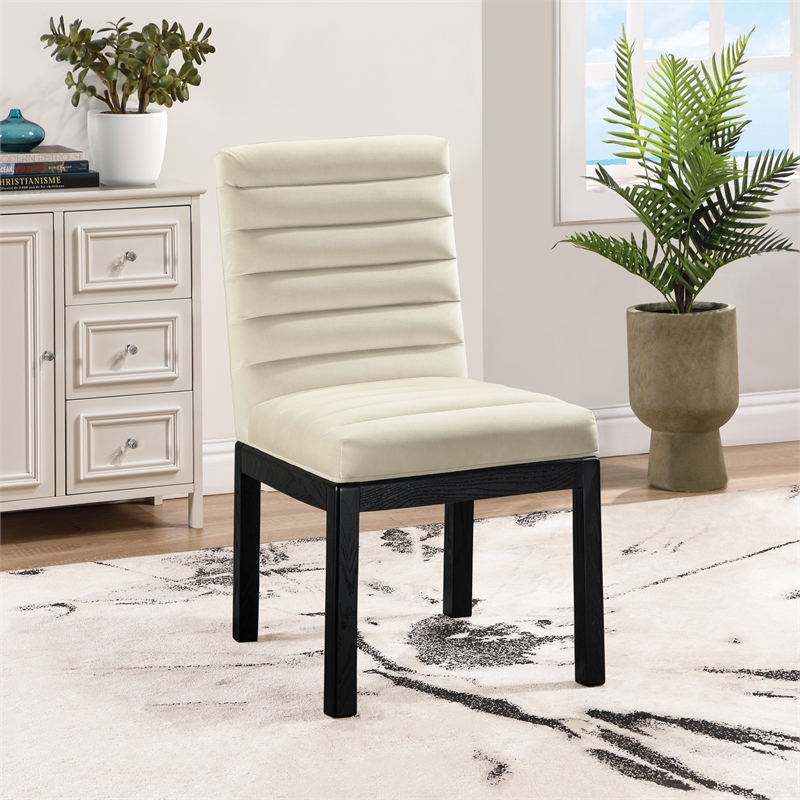 Meridian Furniture Evelyn Cream Velvet Dining Chair