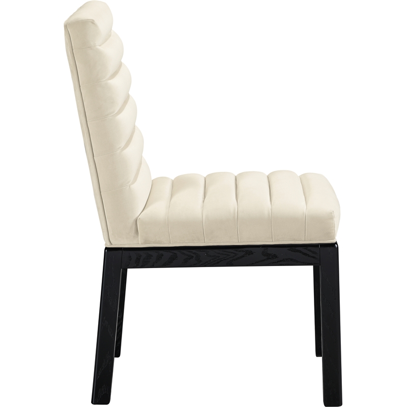 Meridian Furniture Evelyn Cream Velvet Dining Chair