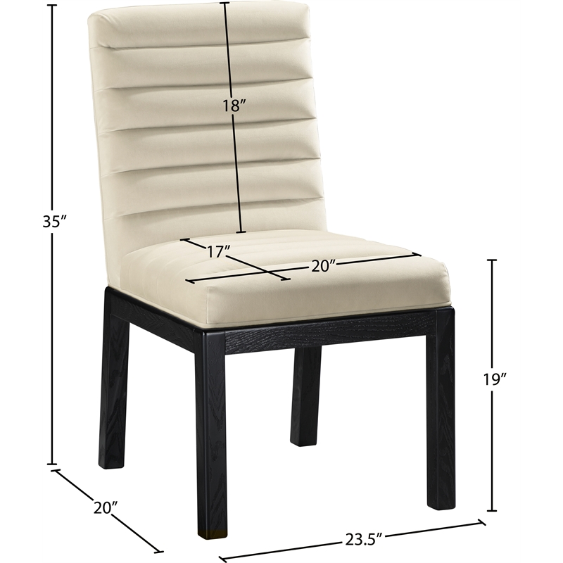 Meridian Furniture Evelyn Cream Velvet Dining Chair