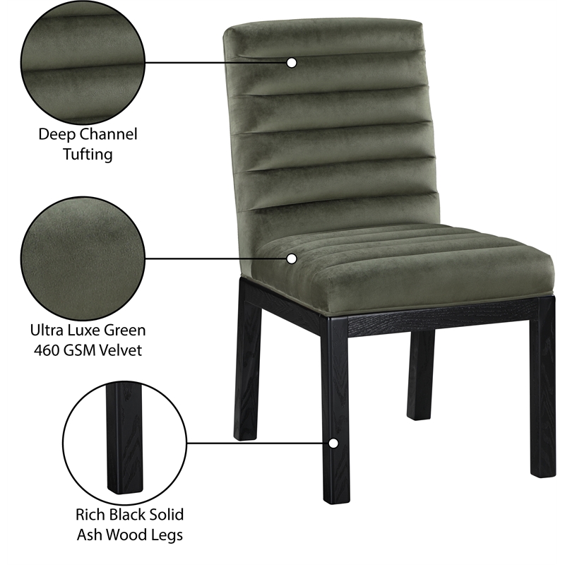 Meridian Furniture Evelyn Green Velvet Dining Chair