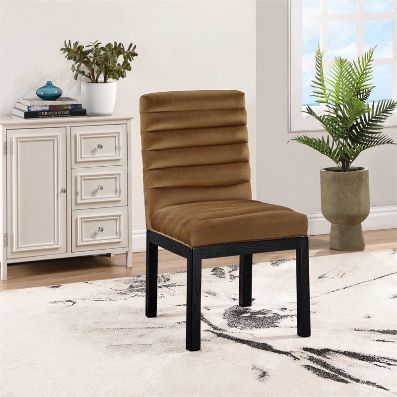 Meridian Furniture Evelyn Saddle Velvet Dining Chair