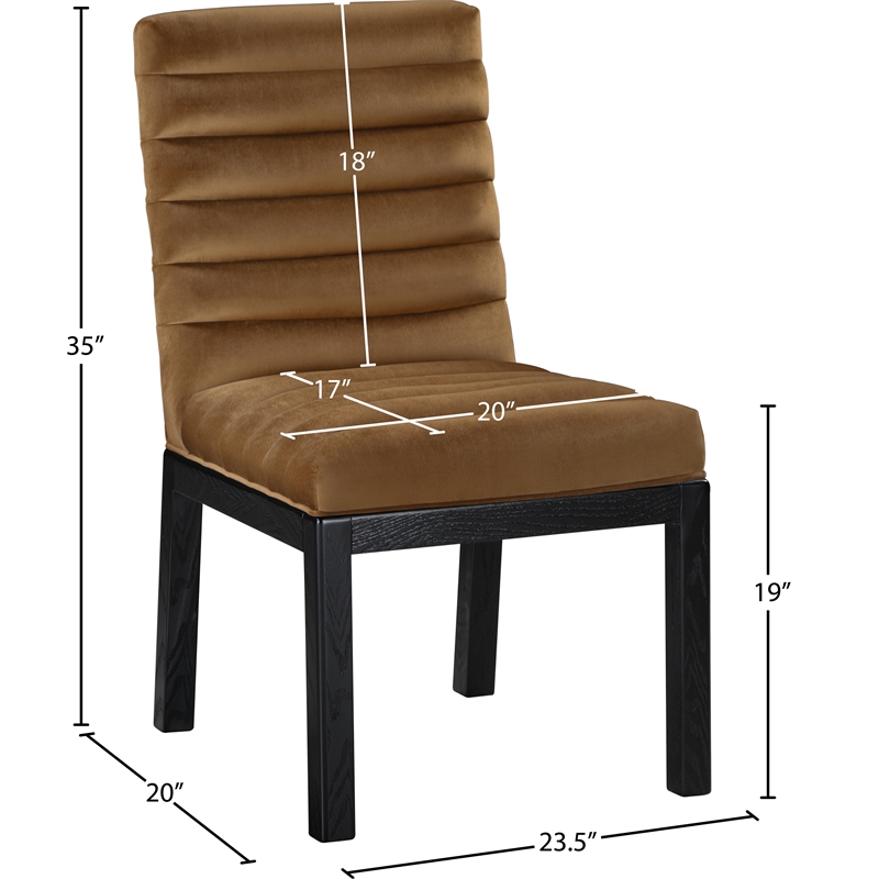 Meridian Furniture Evelyn Saddle Velvet Dining Chair
