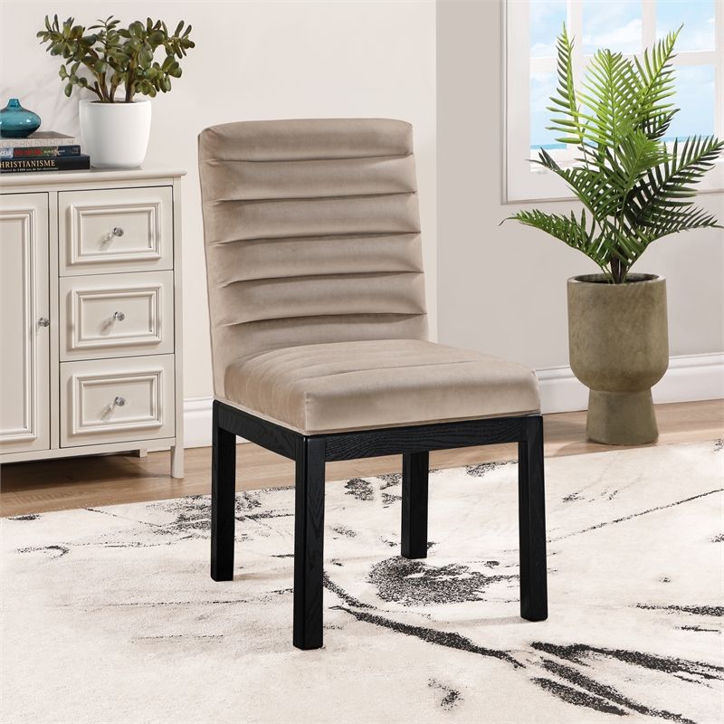 Meridian Furniture Evelyn Taupe Velvet Dining Chair