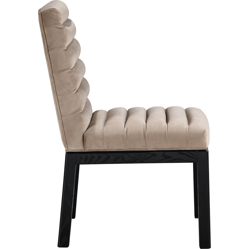 Meridian Furniture Evelyn Taupe Velvet Dining Chair