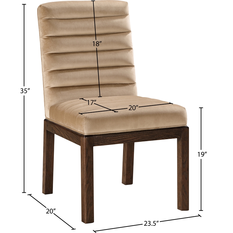 Meridian Furniture Evelyn Beige Velvet Dining Chair