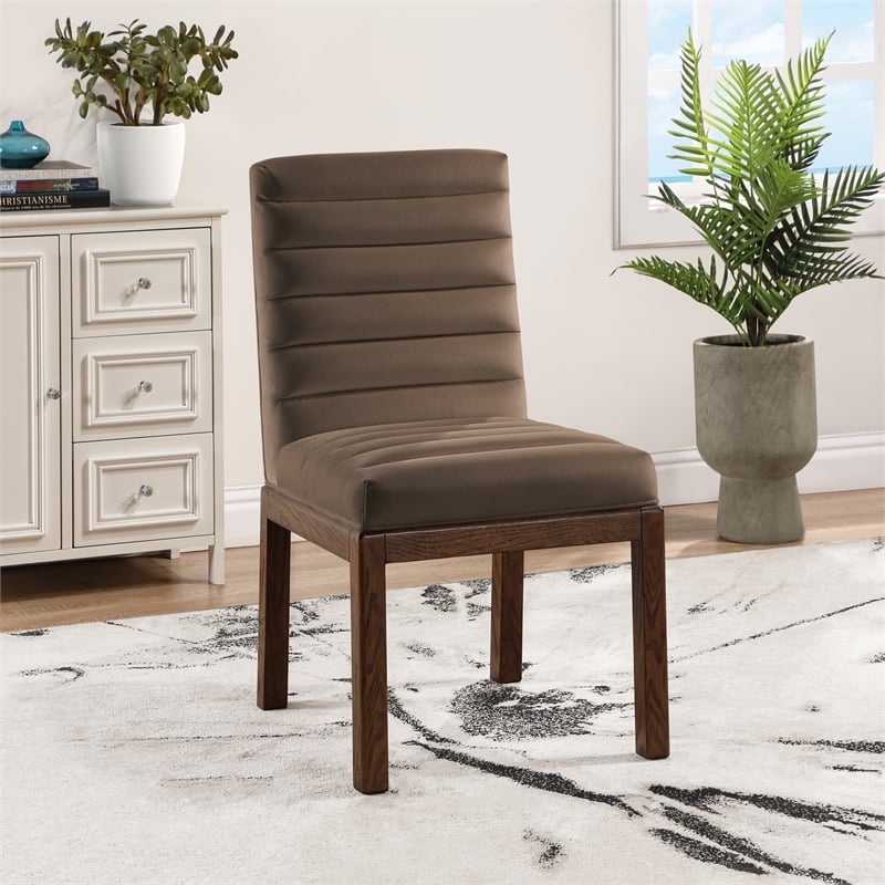Meridian Furniture Evelyn Brown Velvet Dining Chair