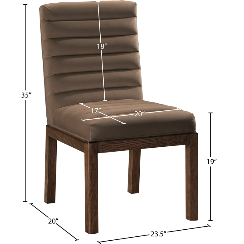 Meridian Furniture Evelyn Brown Velvet Dining Chair