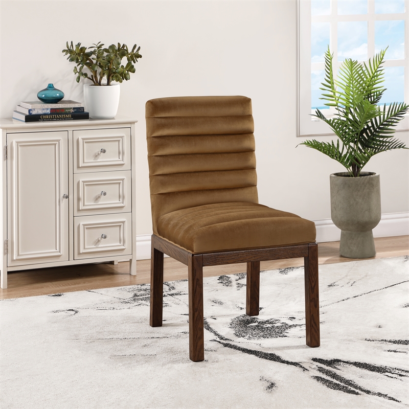 Meridian Furniture Evelyn Saddle Velvet Dining Chair