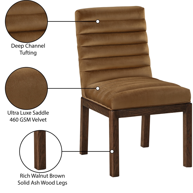 Meridian Furniture Evelyn Saddle Velvet Dining Chair