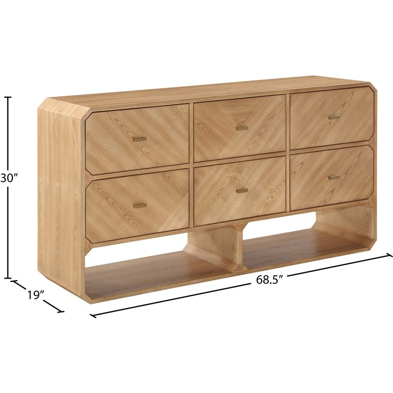 Meridian Furniture Parker Natural Ash Veneer Dresser