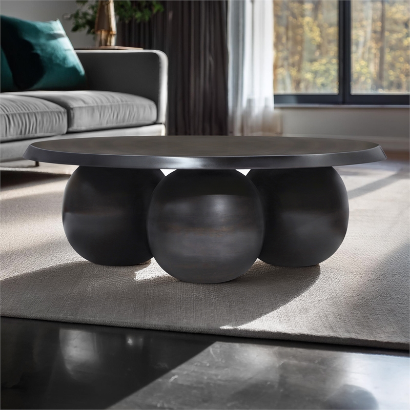 Meridian Furniture Globus Black Iron Metal Coffee Table