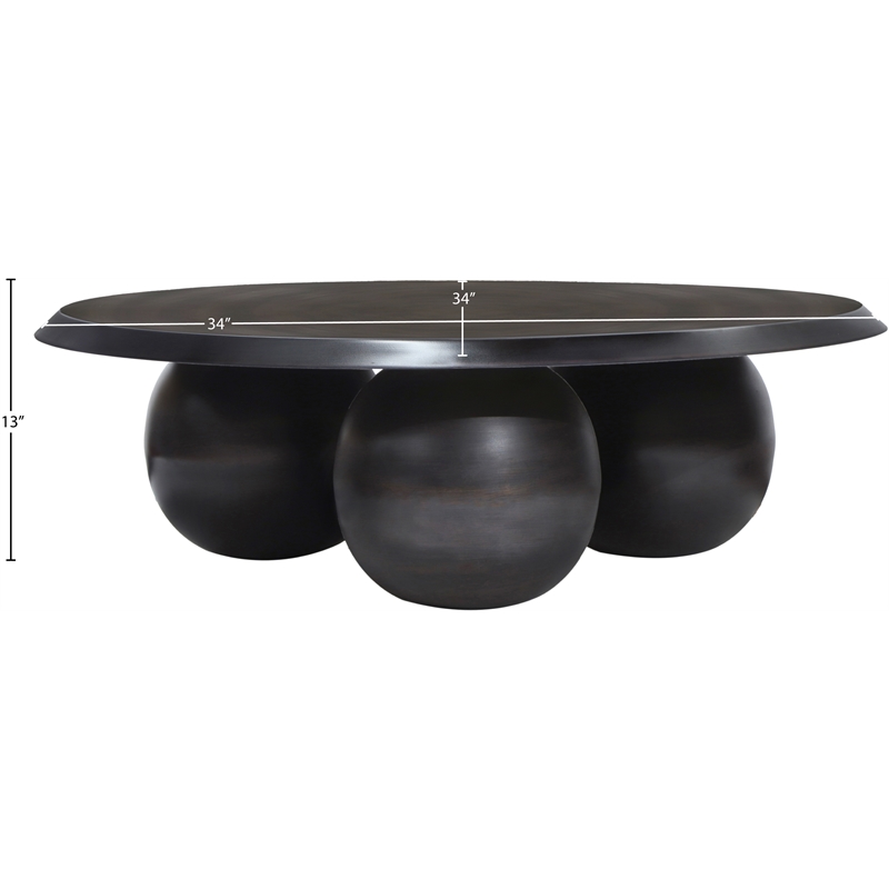 Meridian Furniture Globus Black Iron Metal Coffee Table