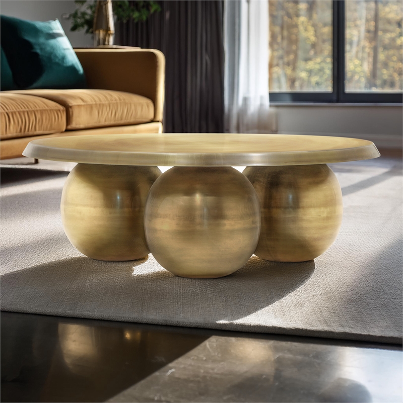Meridian Furniture Globus Gold Iron Metal Coffee Table