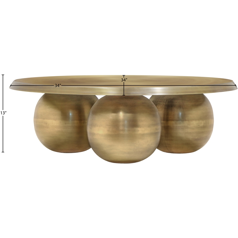 Meridian Furniture Globus Gold Iron Metal Coffee Table
