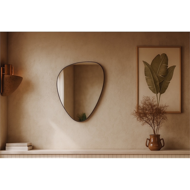 Meridian Furniture Finch Matte Black Iron Metal Frame Mirror