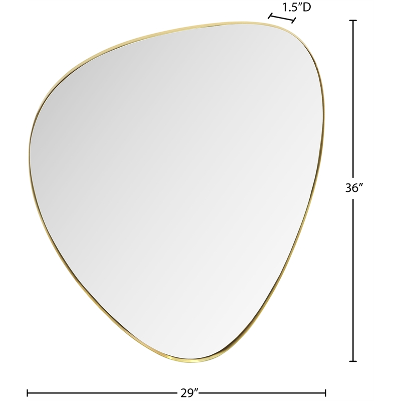 Meridian Furniture Finch Brushed Gold Iron Metal Frame Mirror