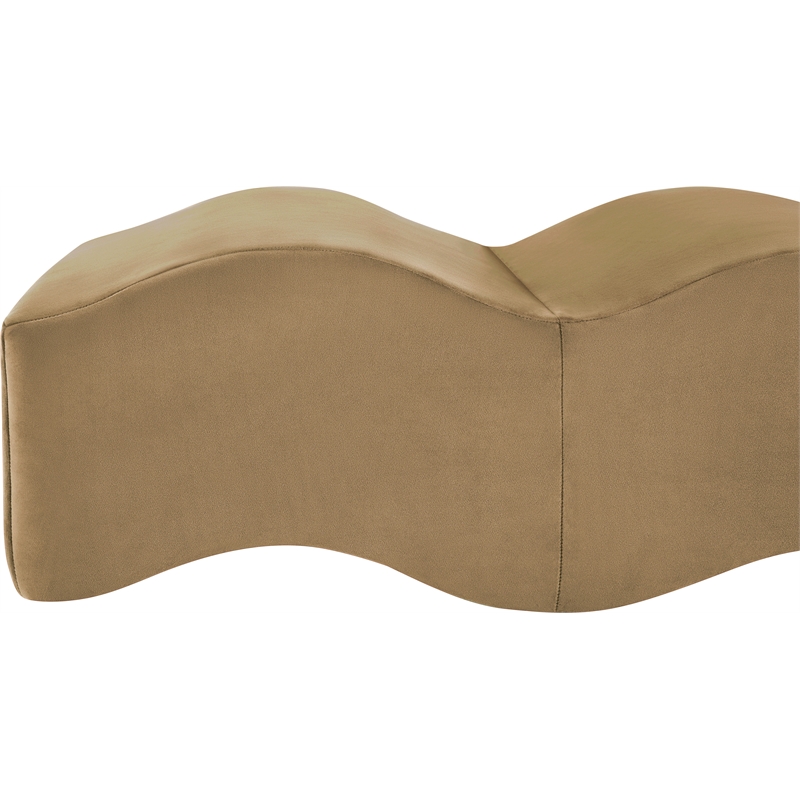 Meridian Furniture Wave Beige Velvet Bench