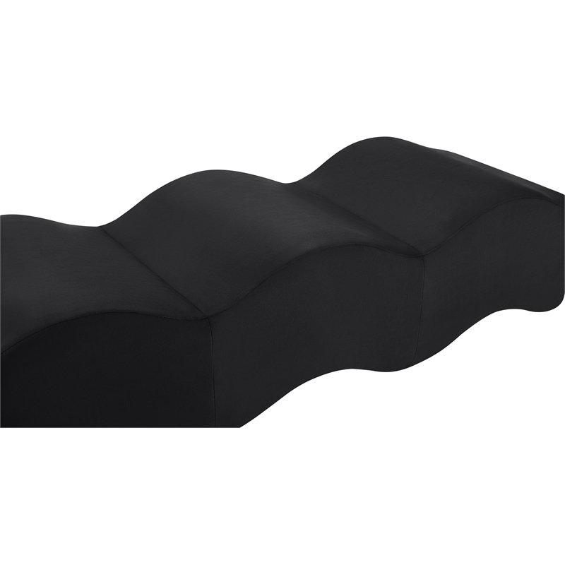 Meridian Furniture Wave Black Velvet Bench