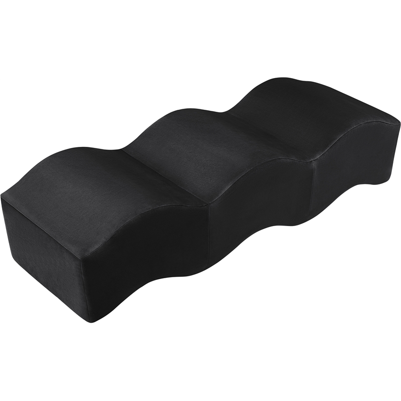 Meridian Furniture Wave Black Velvet Bench