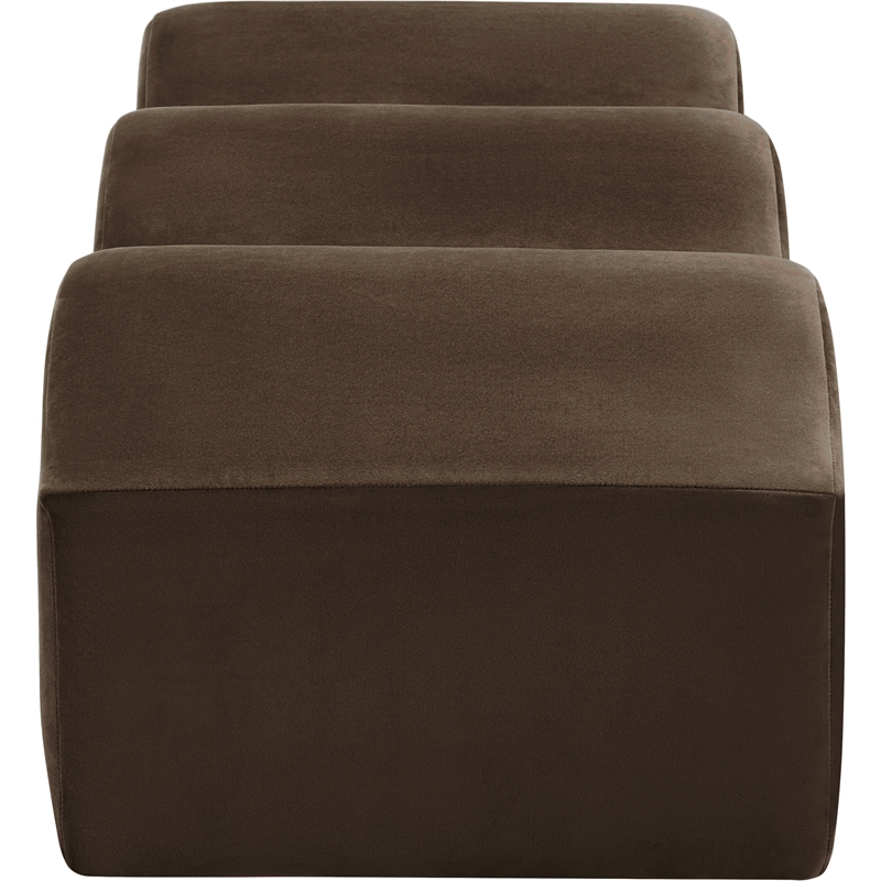 Meridian Furniture Wave Brown Velvet Bench