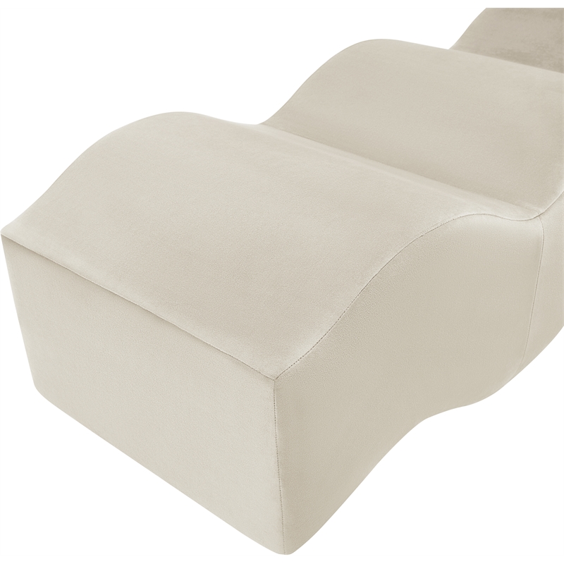 Meridian Furniture Wave Cream Velvet Bench
