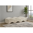 Meridian Furniture Wave Cream Velvet Bench