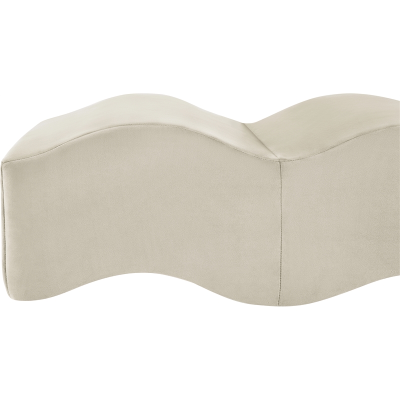 Meridian Furniture Wave Cream Velvet Bench