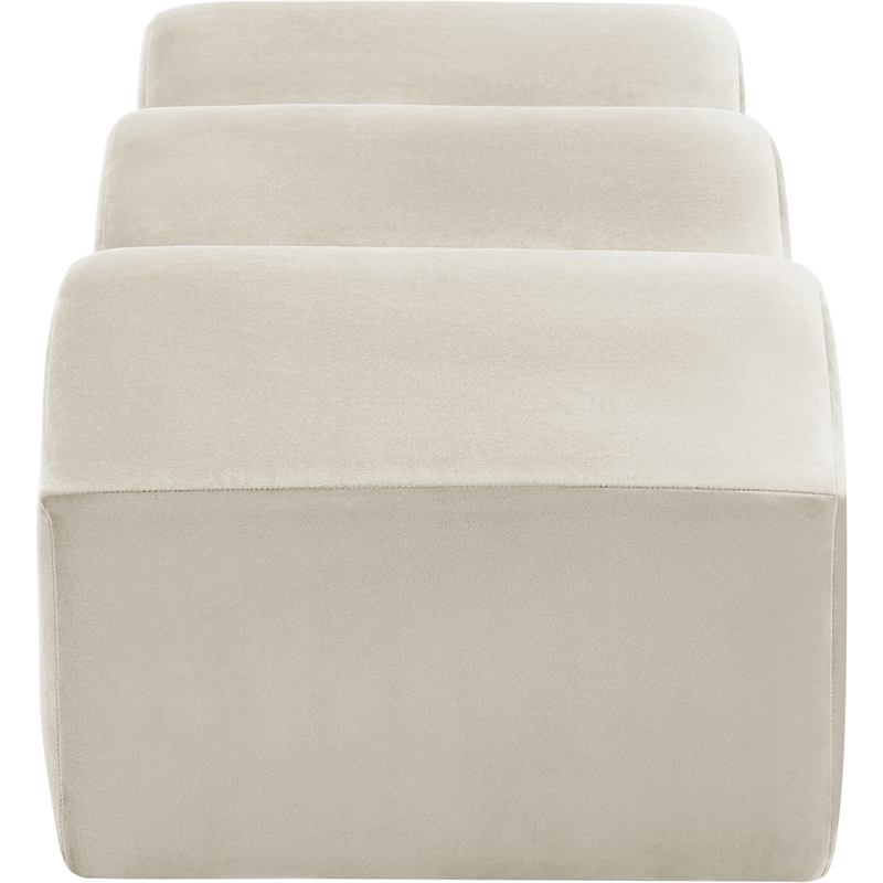 Meridian Furniture Wave Cream Velvet Bench