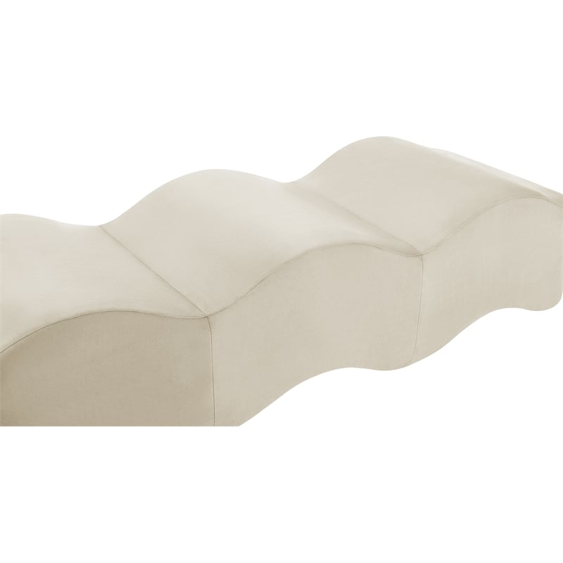 Meridian Furniture Wave Cream Velvet Bench