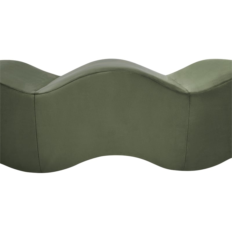 Meridian Furniture Wave Green Velvet Bench