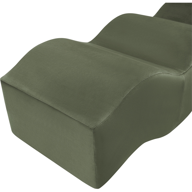 Meridian Furniture Wave Green Velvet Bench