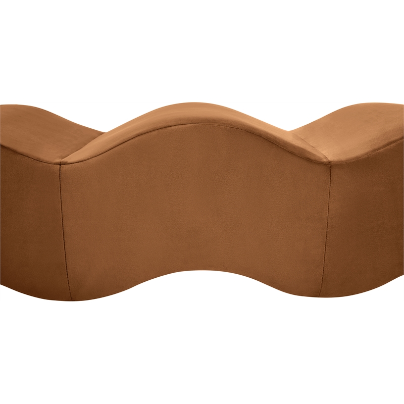 Meridian Furniture Wave Saddle Velvet Bench