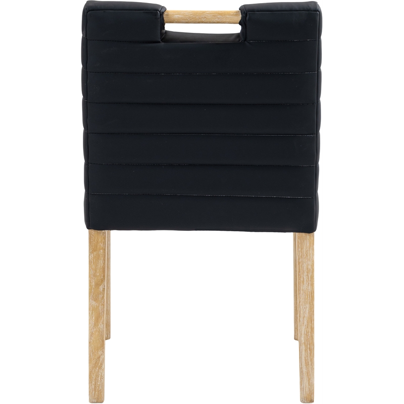 Meridian Furniture Aimee Black Vegan Leather Dining Side Chair (Set of 2)