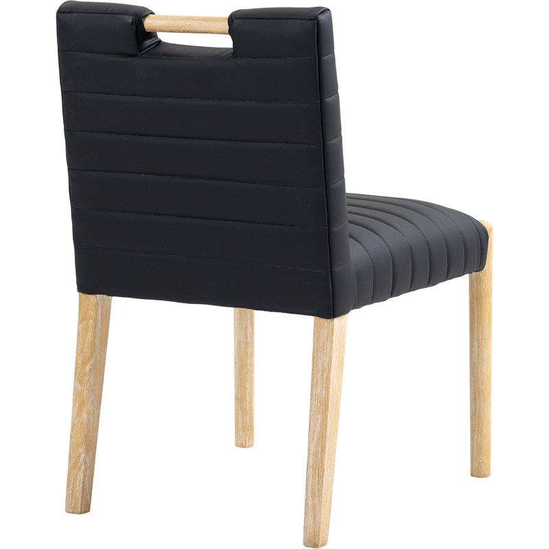 Meridian Furniture Aimee Black Vegan Leather Dining Side Chair (Set of 2)