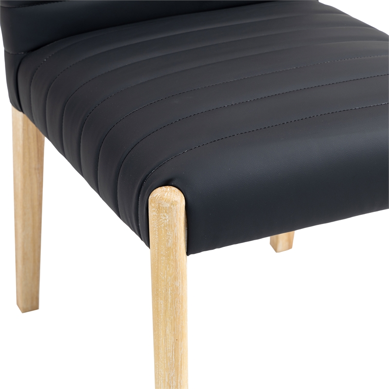Meridian Furniture Aimee Black Vegan Leather Dining Side Chair (Set of 2)