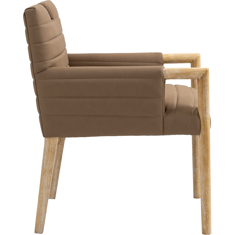 Meridian Furniture Aimee Brown Vegan Leather Dining Arm Chair