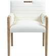 Meridian Furniture Aimee Cream Vegan Leather Dining Arm Chair