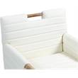 Meridian Furniture Aimee Cream Vegan Leather Dining Arm Chair