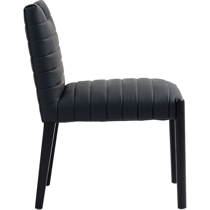 Meridian Furniture Aimee Black Vegan Leather Dining Side Chair (Set of 2)